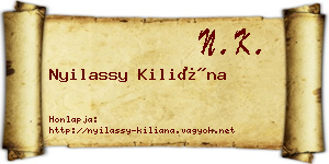 Nyilassy Kiliána névjegykártya